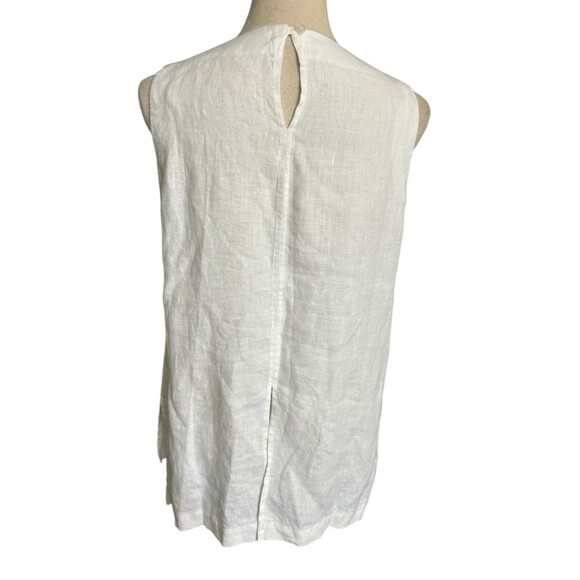 Crown Linen Designs 100% Linen Tunic Top Womens XS White Lagenlook Beachy - Picture 6 of 9
